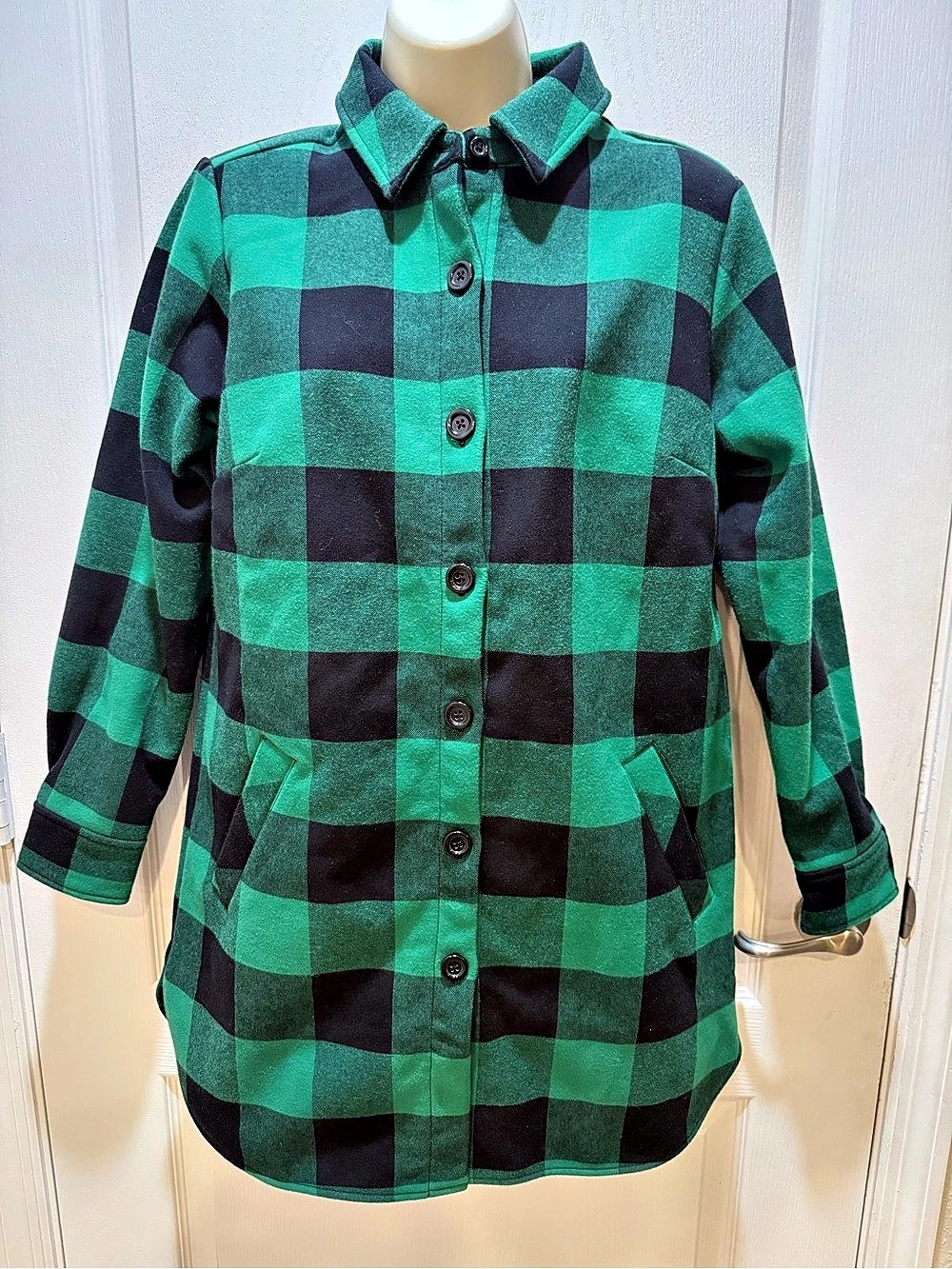 Joan Rivers Buffalo Check Jacket with Fleece Lining Plaid Jacket size XS